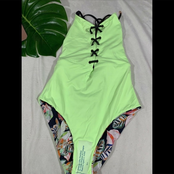 NWT $154 Maaji Lime Light One-piece Swimsuit in Black Forest [SZ Medium‎ ] - Picture 11 of 12